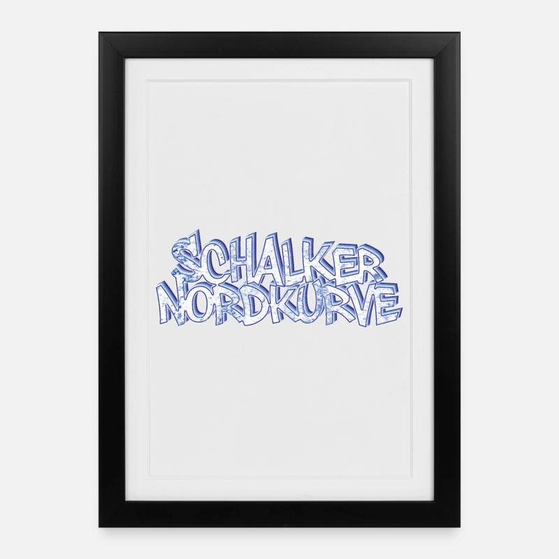 Schalker Nordkurve - Gerahmtes Poster (27 × 37 cm) - Schwarz