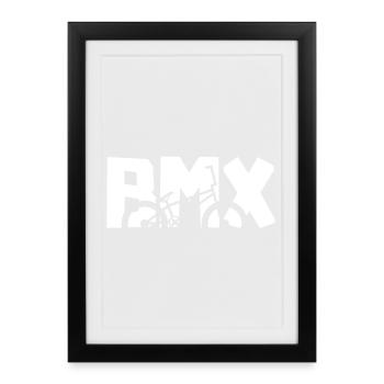 Chemise de pilote BMX – Cool Bike Design - Affiche encadrée (27 × 37 cm) - noir - Devant