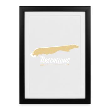 Terschelling | Vintage retro map - Framed poster (27 × 37 cm) - black - Front
