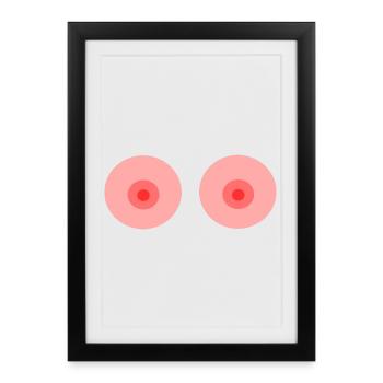 Seins, seins - Affiche encadrée (27 × 37 cm) - noir - Devant