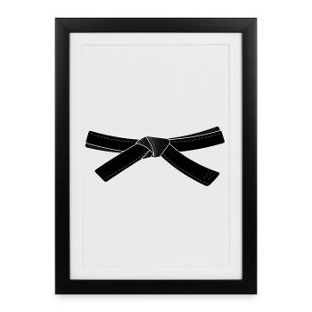 ceinture noire pour le karaté ou d'autres sports - Affiche encadrée (27 × 37 cm) - noir - Devant