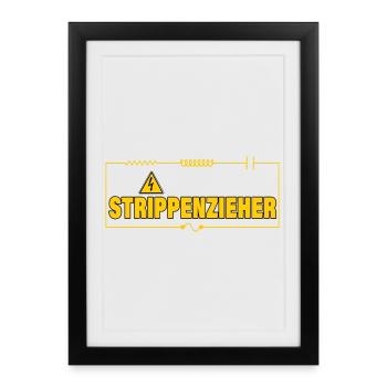 STRIPPENZIEHER - Gerahmtes Poster (27 × 37 cm) - Schwarz - Vorne