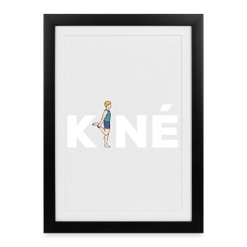 Kiné Cadeau pour Masseur Kinésithérapeute - Affiche encadrée (27 × 37 cm) - noir - Devant