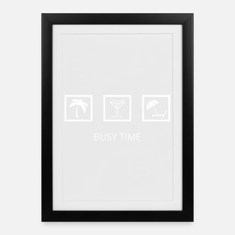 Busy time - holidays - Framed poster (27 × 37 cm) - black