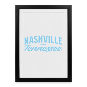 Nashville Script Blue - Affiche encadrée (27 × 37 cm) - noir - Devant