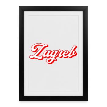 Zagreb Script Rétro - Affiche encadrée (27 × 37 cm) - noir - Devant