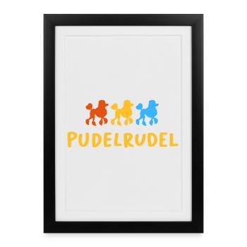 Poodle Pack Dog Bello Dog Owner Fan - Affiche encadrée (27 × 37 cm) - noir - Devant