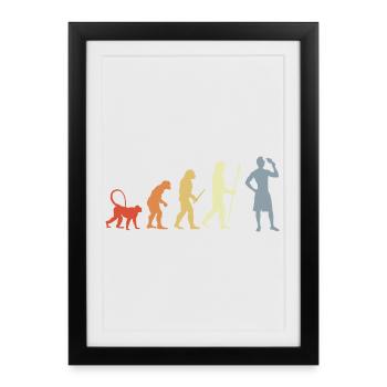 Evolution Amateurs de crème glacée - Affiche encadrée (27 × 37 cm) - noir - Devant