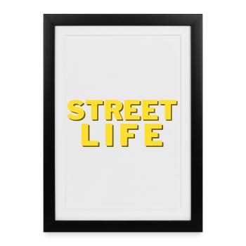 street life - Affiche encadrée (27 × 37 cm) - noir - Devant