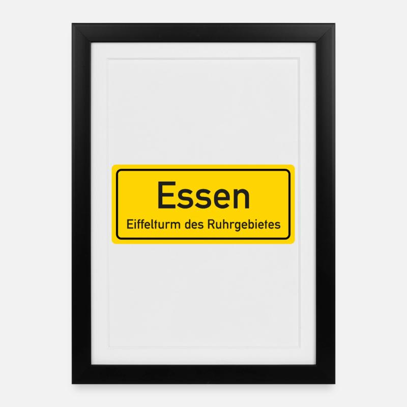 Essen place name germany - Framed poster (27 × 37 cm) - black