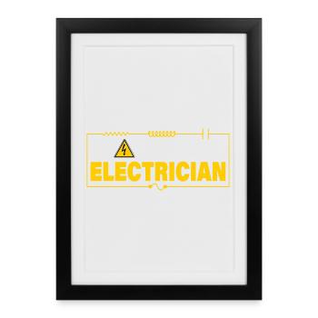 ELECTRICIAN - Framed poster (27 × 37 cm) - black - Front