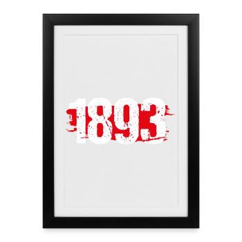 Stuttgart 1893 - Gerahmtes Poster (27 × 37 cm) - Schwarz - Vorne