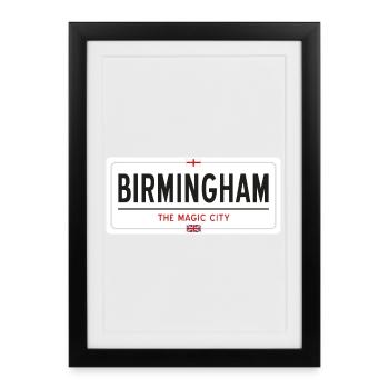 Birmingham place name sign - Framed poster (27 × 37 cm) - black - Front