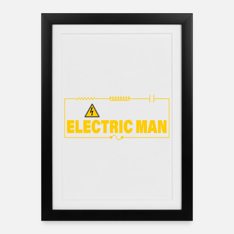 HOMME ELECTRIQUE - Affiche encadrée (27 × 37 cm) - noir