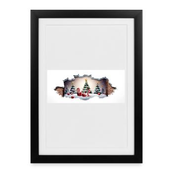 Décor de noël - Affiche encadrée (27 × 37 cm) - noir - Devant