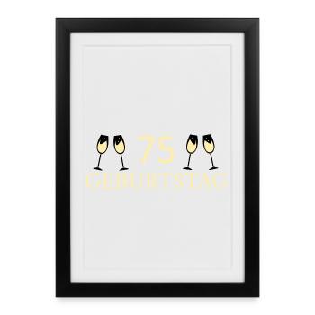 75e anniversaire 75 ans - Affiche encadrée (27 × 37 cm) - noir - Devant