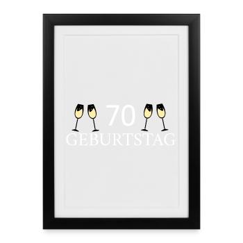 70th Birthday 70 Years - Framed poster (27 × 37 cm) - black - Front