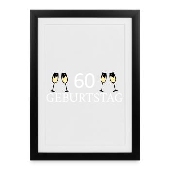60e anniversaire 60 ans - Affiche encadrée (27 × 37 cm) - noir - Devant