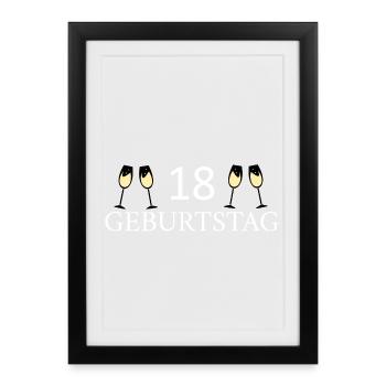 18th birthday 18 years of legal age Birthday 18 - Framed poster (27 × 37 cm) - black - Front