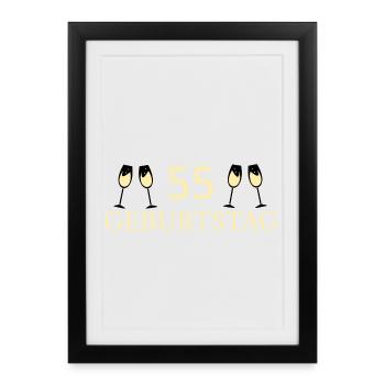 55th birthday 55 years - Framed poster (27 × 37 cm) - black - Front