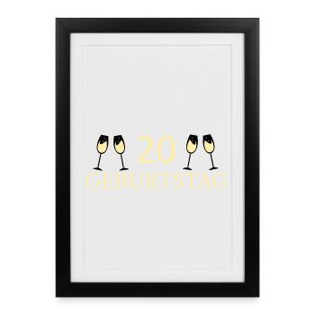20e anniversaire 20 ans - Affiche encadrée (27 × 37 cm) - noir - Devant