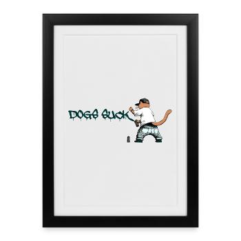 Cat Graffiti Dogs Suck - Framed poster (27 × 37 cm) - black - Front
