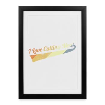 I love to cut meat - Framed poster (27 × 37 cm) - black - Front
