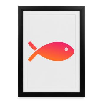 FISH. APRIL FOOL - Framed poster (27 × 37 cm) - black - Front