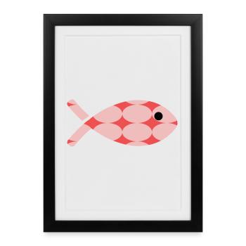 POISSON. MEMOIRE. SARDINE. POISSON D'AVRIL. MER - Affiche encadrée (27 × 37 cm) - noir - Devant
