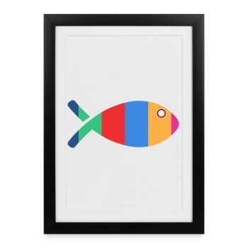 POISSON - Affiche encadrée (27 × 37 cm) - noir - Devant