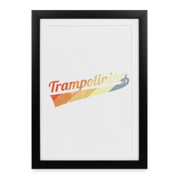 Vintage Trampoline Jumping - Framed poster (27 × 37 cm) - black - Front