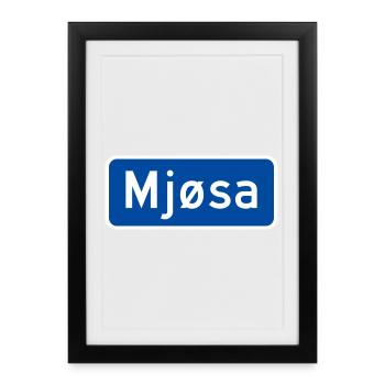 Lac Mjøsa - Affiche encadrée (27 × 37 cm) - noir - Devant