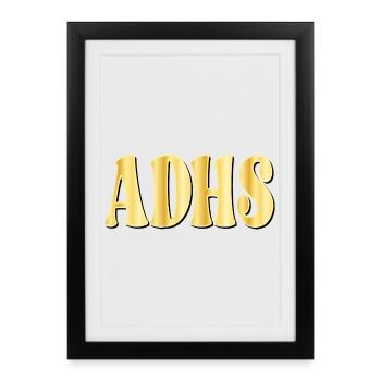 ADHD attention deficit - Framed poster (27 × 37 cm) - black - Front