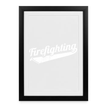 Brandbekämpfer - Gerahmtes Poster (27 × 37 cm) - Schwarz - Vorne