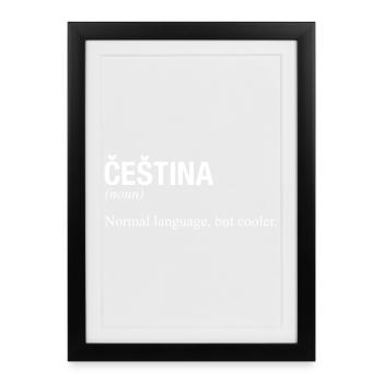 CESTINA, République tchèque - Affiche encadrée (27 × 37 cm) - noir - Devant