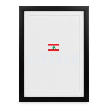 Fier drapeau libanais du Liban - Affiche encadrée (27 × 37 cm) - noir - Devant