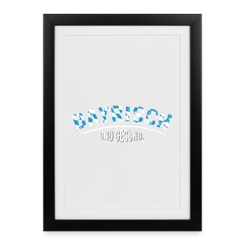 Bavarian and healthy - Framed poster (27 × 37 cm) - black - Front
