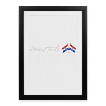 Paraguayan pride, Paraguayan flag - Framed poster (27 × 37 cm) - black - Front
