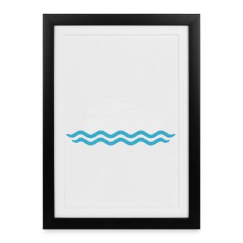 Yacht Silhouette Motorboat - Framed poster (27 × 37 cm) - black - Front