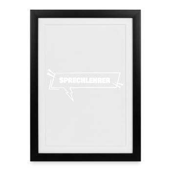 Cadeau pour les professeurs d'orthophonie - Affiche encadrée (27 × 37 cm) - noir - Devant