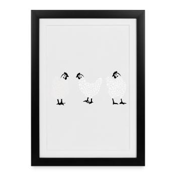 Chicken with heart - Framed poster (27 × 37 cm) - black - Front