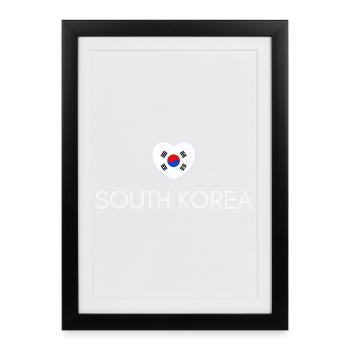 Heart with South Korean flag - Framed poster (27 × 37 cm) - black - Front