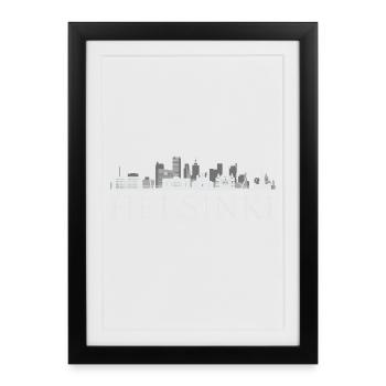 Helsinki Skyline, Helsinki Finland - Framed poster (27 × 37 cm) - black - Front