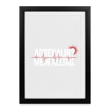 Rettungssanitäter Geschenk Krankenwagen Fahren - Gerahmtes Poster (27 × 37 cm) - Schwarz - Vorne