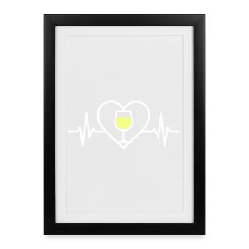 White Wine Heart - Framed poster (27 × 37 cm) - black - Front