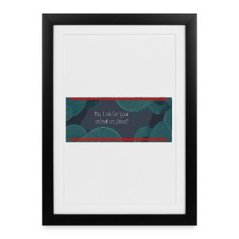 Puis-je vous demander votre estimation, s’il vous plaît ? - Affiche encadrée (27 × 37 cm) - noir - Devant