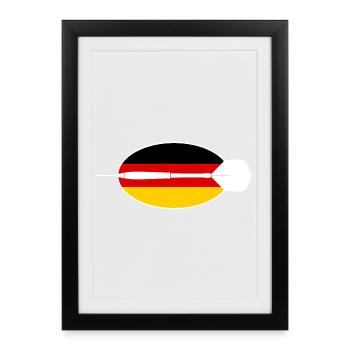 Darts Germany, Darts over Germany Flag - Framed poster (27 × 37 cm) - black - Front