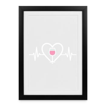 Heart + Rosé Wine – Passion Rosé - Framed poster (27 × 37 cm) - black - Front