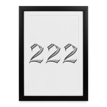 Alignement de l’Ange Numéro 222 - Affiche encadrée (27 × 37 cm) - noir - Devant