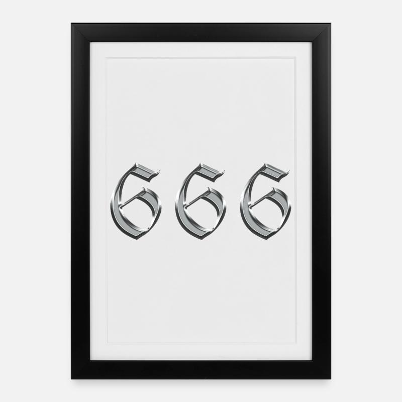 Angel Number 666 Reflect - Framed poster (27 × 37 cm) - black